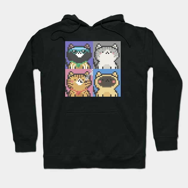 Pixel Cat Tile 032 Hoodie by Infinite Mew Mew